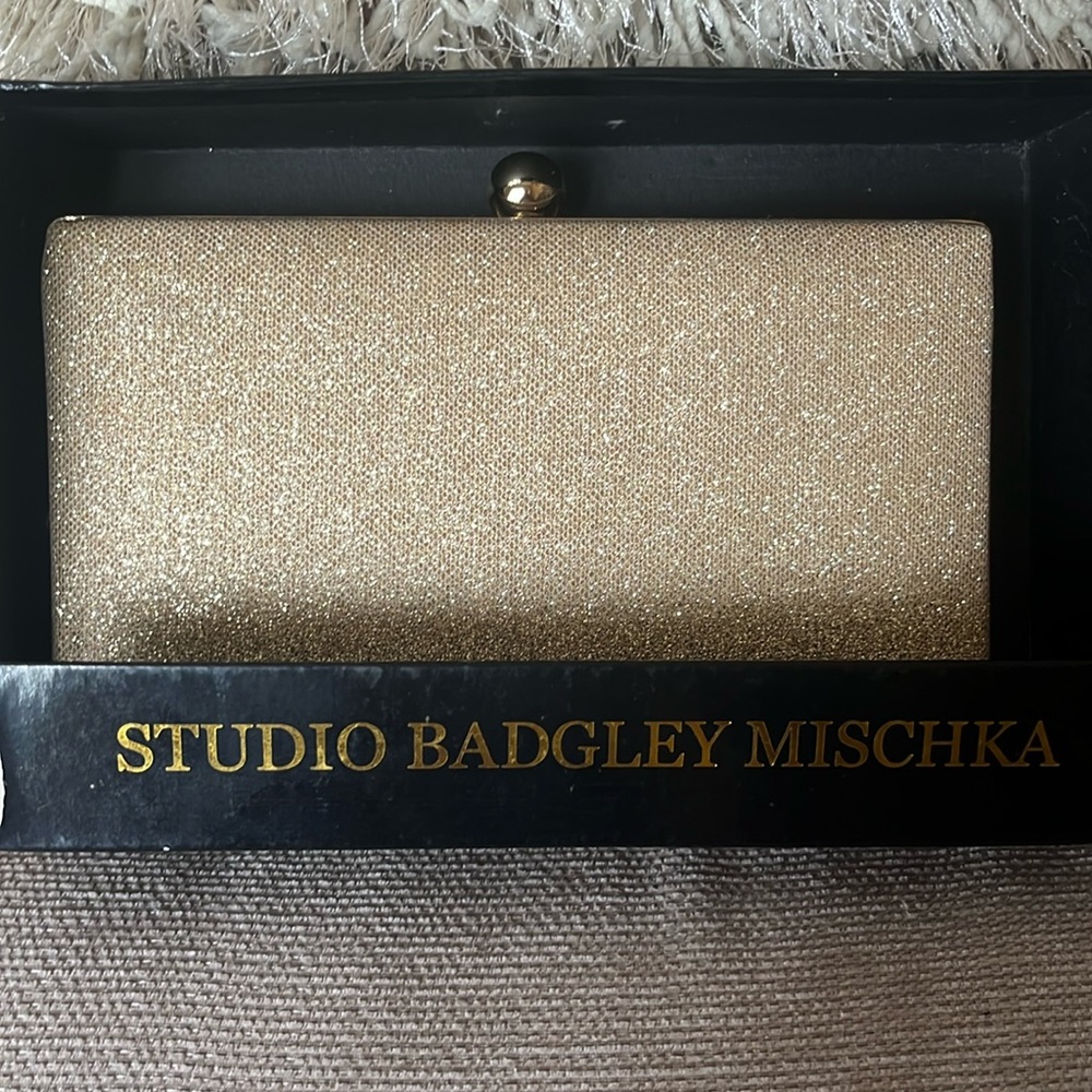 Badgley Mischka Shimmering Gold Evening Clutch